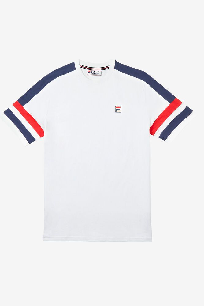 Fila T-Shirt Juan Mens White - India NVT-238690